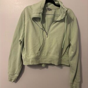 Mint Green Half-Zip Women's Hoodie